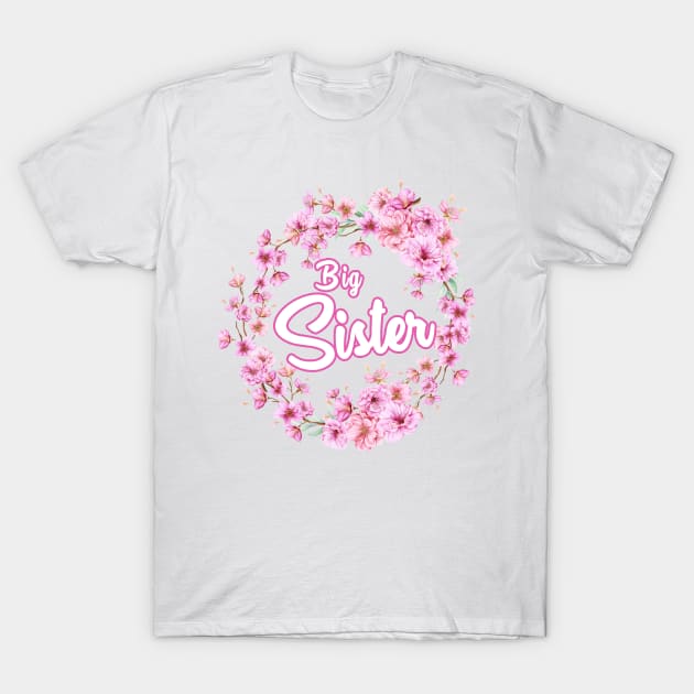 Big Sister with Flower Circle Youth T-Shirt by Saymen Design